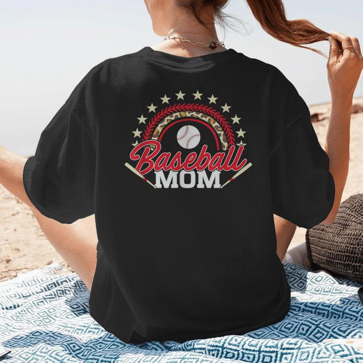 Baseball Mom Rainbow Great Team Mom Women's T-Shirt Back Print Baseball Mom Rainbow Great Team Mom Women's T-Shirt Back Print