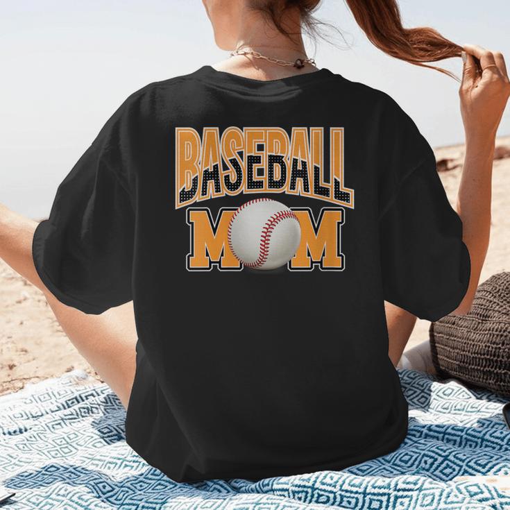 Baseball Mom Sports Orange Women's T-Shirt Back Print