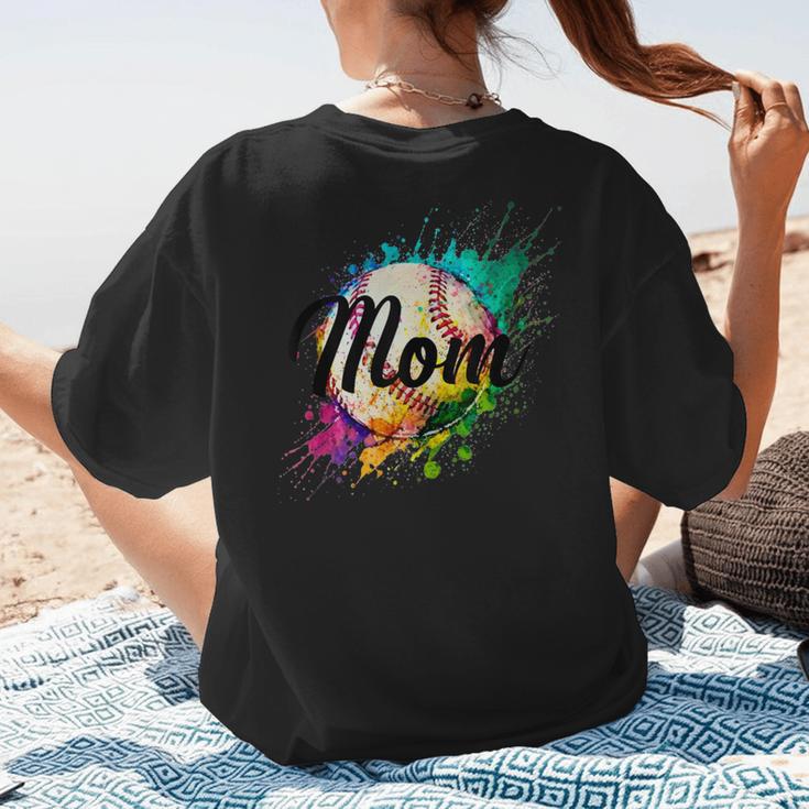 Baseball Mom USA American Baseball Graphic Women's T-Shirt Back Print Baseball Mom USA American Baseball Graphic Women's T-Shirt Back Print