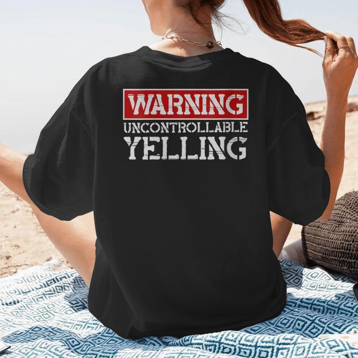 Baseball Mom Warning Uncontrollable Yelling Funny Sign Women's T-Shirt Back Print Baseball Mom Warning Uncontrollable Yelling Funny Sign Women's T-Shirt Back Print