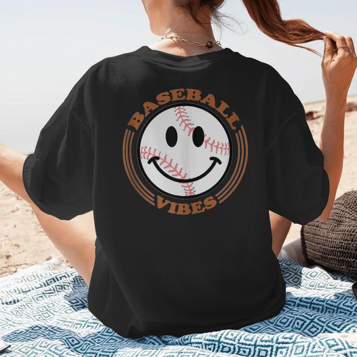Baseball Vibes Baseball Mom Women's T-Shirt Back Print Baseball Vibes Baseball Mom Women's T-Shirt Back Print