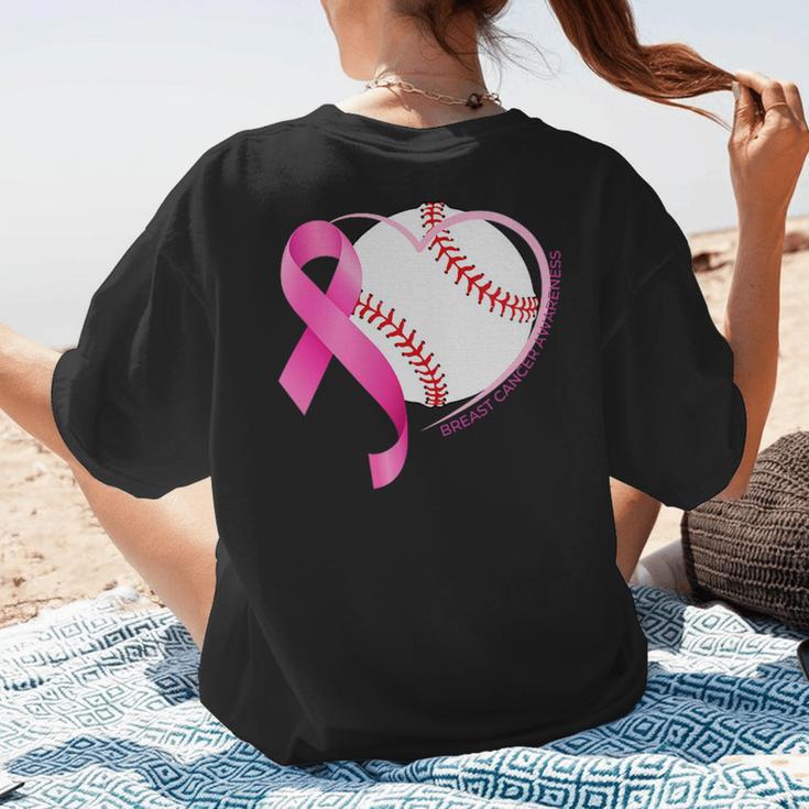 Breast Cancer Awareness Baseball Mom Women's T-Shirt Back Print