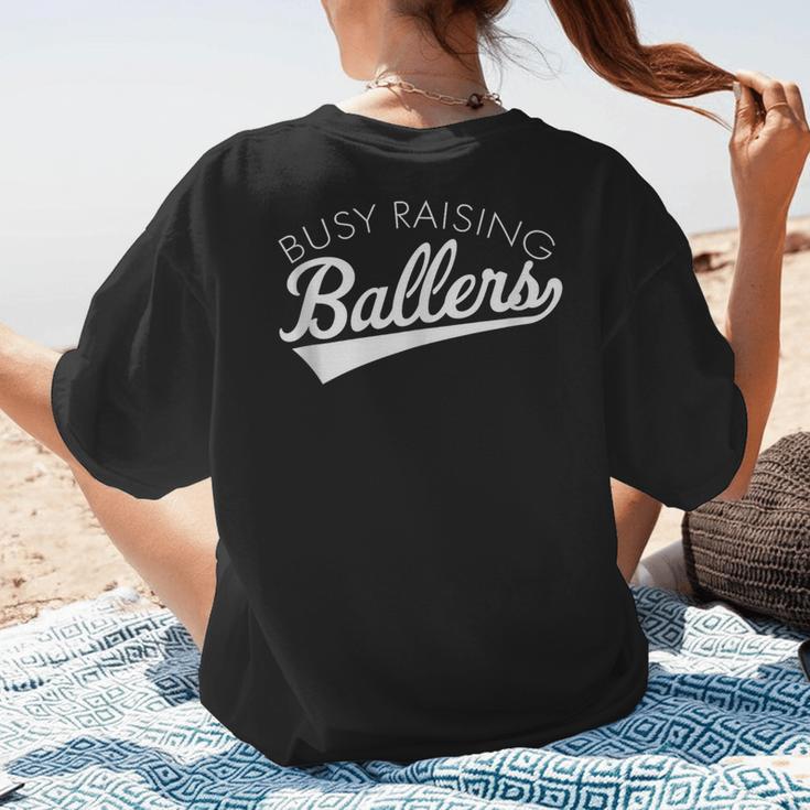 Busy Raising Ballers Baseball Mom & Parent Sports Women's T-Shirt Back Print Busy Raising Ballers Baseball Mom & Parent Sports Women's T-Shirt Back Print
