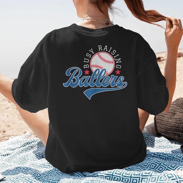 Busy Raising Ballers Baseball Mom Group Tee Women's T-Shirt Back Print Busy Raising Ballers Baseball Mom Group Tee Women's T-Shirt Back Print