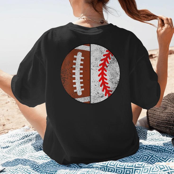 Football Baseball Player Football Baseball Mom Women's T-Shirt Back Print Football Baseball Player Football Baseball Mom Women's T-Shirt Back Print