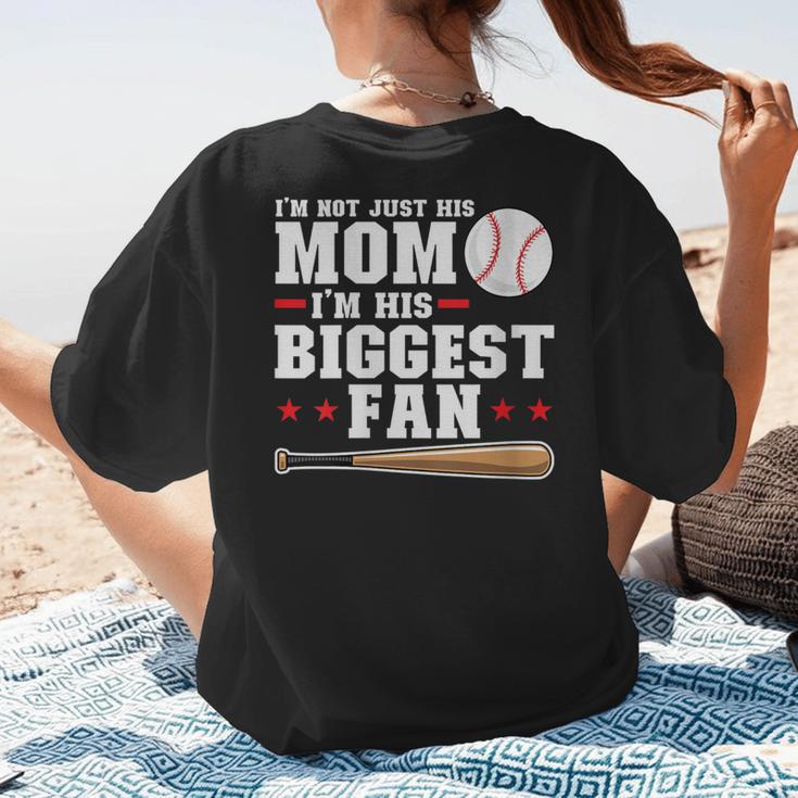 I'm Not Just His Mom I'm His Biggest Fan Baseball Mom Women's T-Shirt Back Print I'm Not Just His Mom I'm His Biggest Fan Baseball Mom Women's T-Shirt Back Print