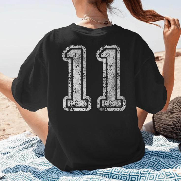 Jersey Number 11 T-Shirt Football Eleven Number Baseball Mom Women's T-Shirt Back Print
