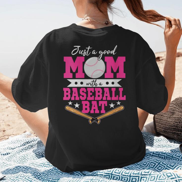 Just A Good Mom With A Baseball Bat Baseball Mom Women's T-Shirt Back Print