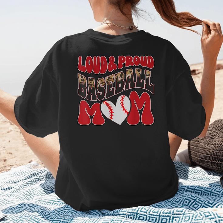 Loud Proud Baseball Mom Red Team Leopard Baseball Mom Squad Women's T-Shirt Back Print Loud Proud Baseball Mom Red Team Leopard Baseball Mom Squad Women's T-Shirt Back Print