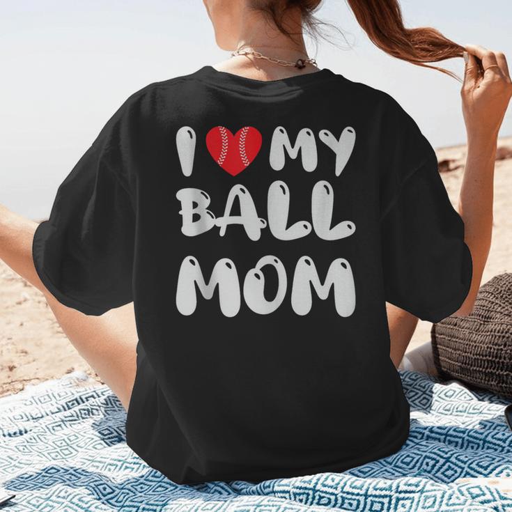 I LOVE MY BASEBALL MOM Women's T-Shirt Back Print I LOVE MY BASEBALL MOM Women's T-Shirt Back Print
