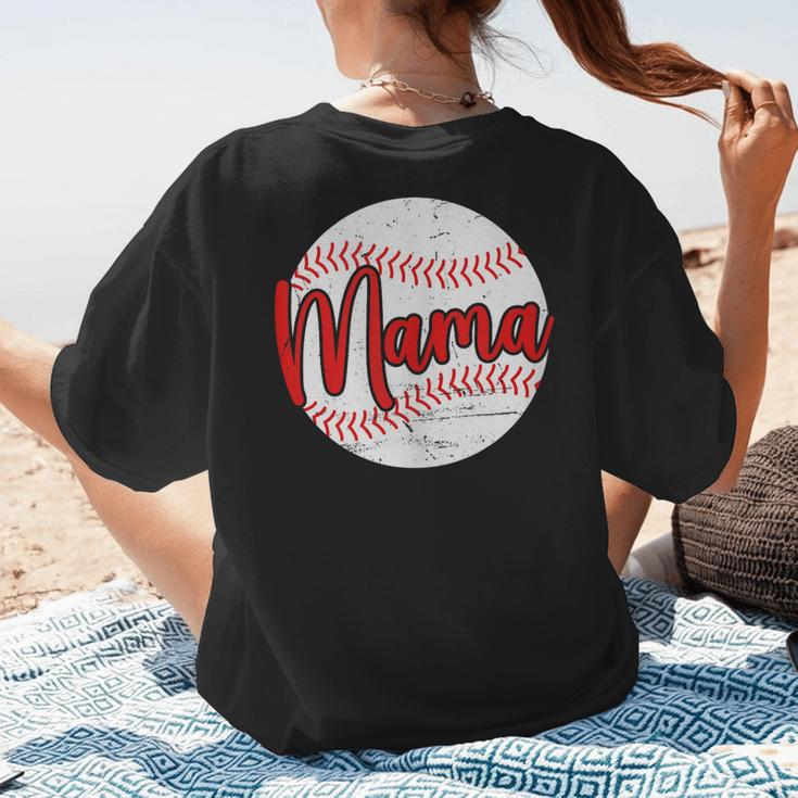 Mama Baseball Mom Women's T-Shirt Back Print Mama Baseball Mom Women's T-Shirt Back Print