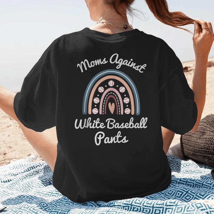 Moms Against Baseball Pants Baseball Mom Rainbow Women's T-Shirt Back Print Moms Against Baseball Pants Baseball Mom Rainbow Women's T-Shirt Back Print