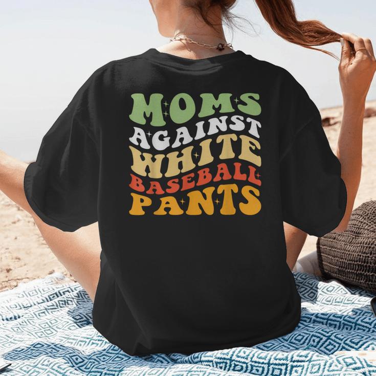Moms Against Baseball Pants Retro Baseball Mom Women's T-Shirt Back Print Moms Against Baseball Pants Retro Baseball Mom Women's T-Shirt Back Print