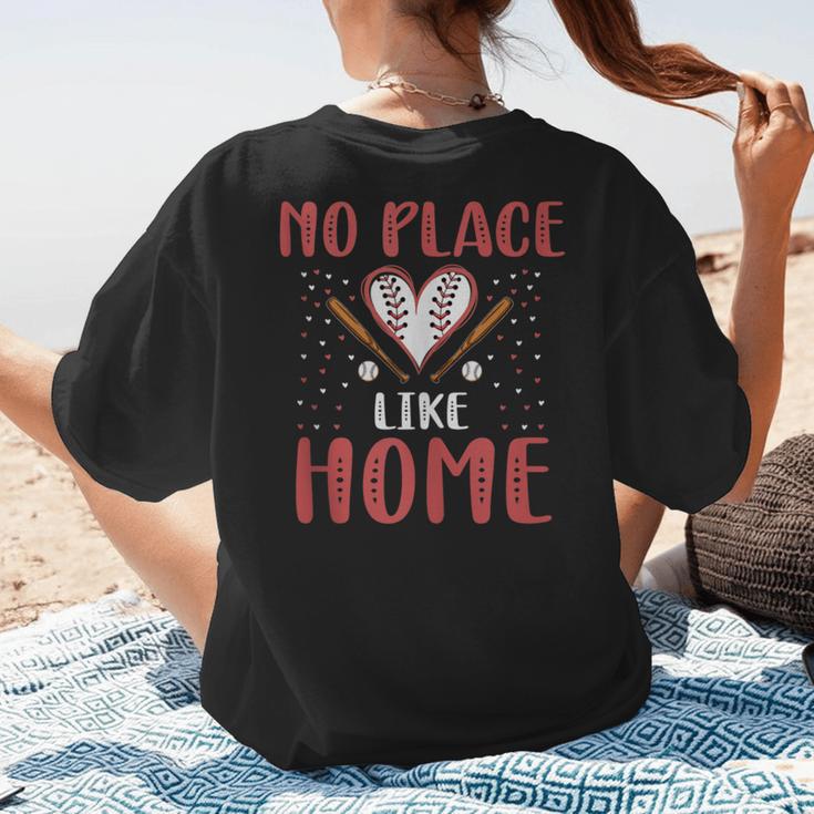No Place Like Home Baseball Mom Kids Family Fun Women's T-Shirt Back Print No Place Like Home Baseball Mom Kids Family Fun Women's T-Shirt Back Print