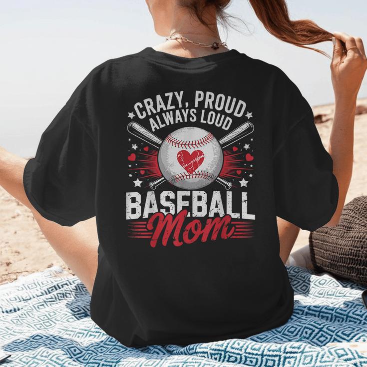 Proud Baseball Mom For Women Mom Baseball Mama Women's T-Shirt Back Print