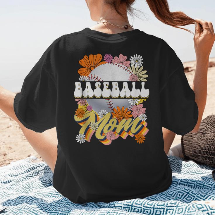 Retro Groovy Baseball Mom Family Matching Women Women's T-Shirt Back Print Retro Groovy Baseball Mom Family Matching Women Women's T-Shirt Back Print