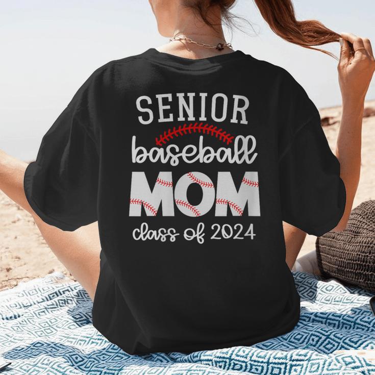 Senior Baseball Mom Class Of 2024 Baseball Senior Night Women's T-Shirt Back Print