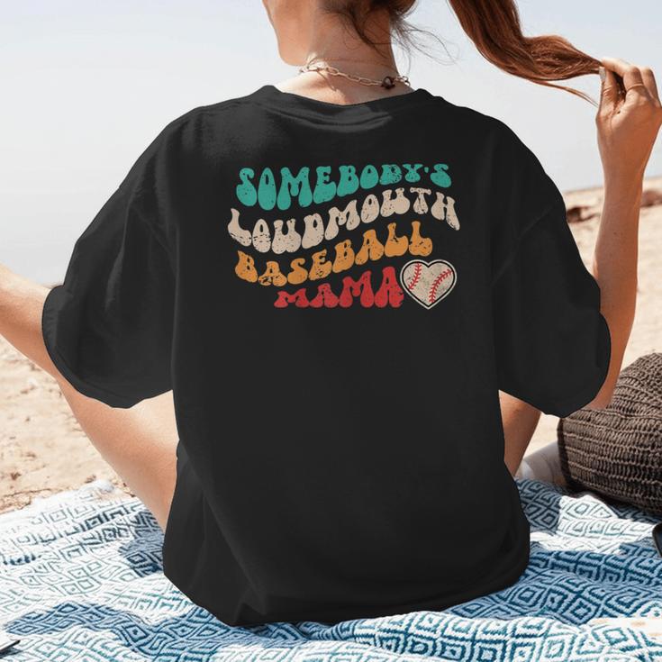 Somebody's Loudmouth Baseball Mama Baseball Mom Fan Women's T-Shirt Back Print Somebody's Loudmouth Baseball Mama Baseball Mom Fan Women's T-Shirt Back Print