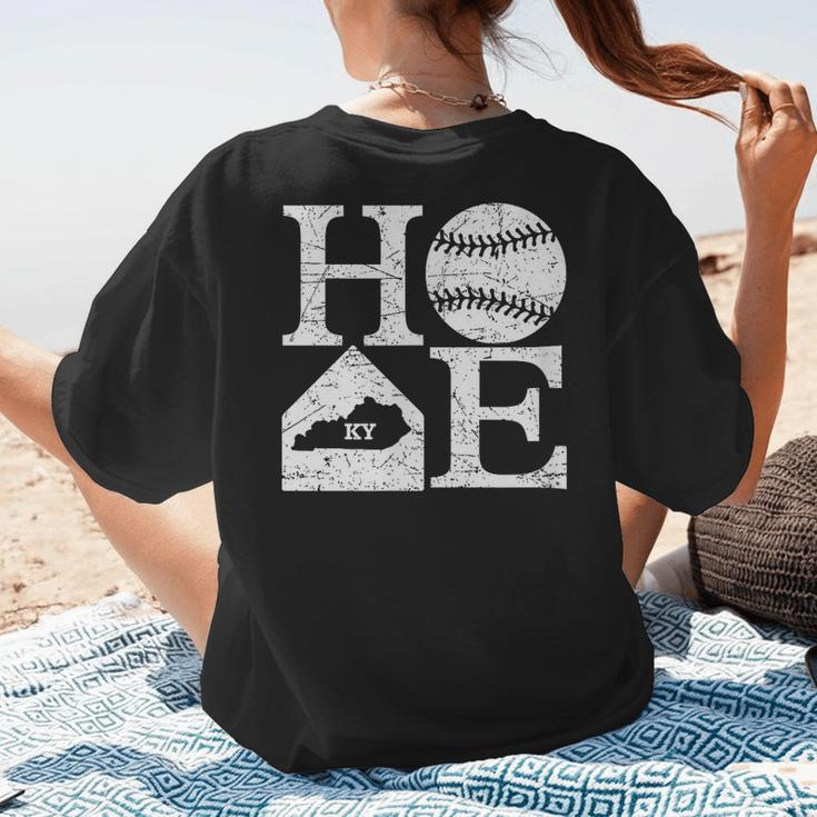 Vintage Baseball Home Kentucky State Outline Baseball Mom Women's T-Shirt Back Print Vintage Baseball Home Kentucky State Outline Baseball Mom Women's T-Shirt Back Print