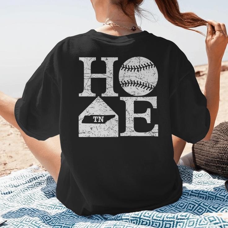 Vintage Baseball Home Tennessee State Outline Baseball Mom Women's T-Shirt Back Print Vintage Baseball Home Tennessee State Outline Baseball Mom Women's T-Shirt Back Print