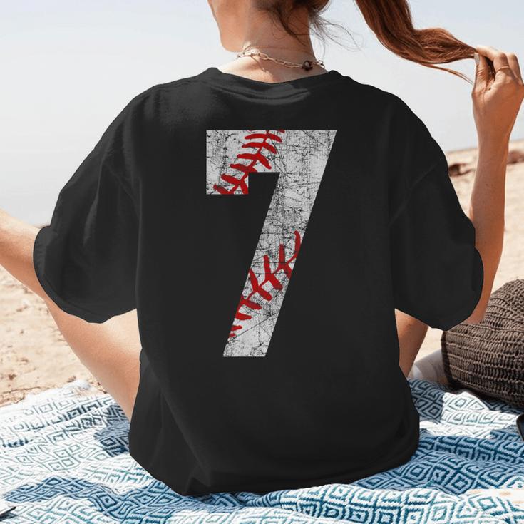 Vintage Baseball Mom 7 Jersey Baseball Favorite Player Women's T-Shirt Back Print Vintage Baseball Mom 7 Jersey Baseball Favorite Player Women's T-Shirt Back Print