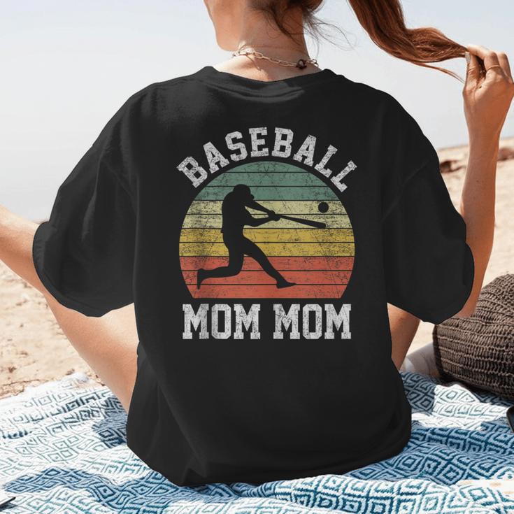 Vintage Baseball Mom Mom Baseball Lover Women's T-Shirt Back Print Vintage Baseball Mom Mom Baseball Lover Women's T-Shirt Back Print