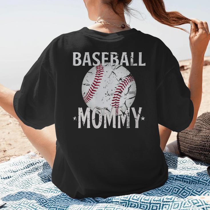 Vintage Baseball Mommy Mother's Day Sports Lover Mom Women's T-Shirt Back Print