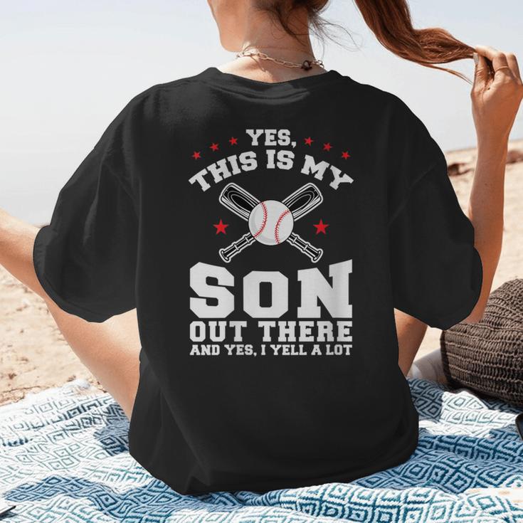 Yes This Is My Son Out Baseball Mom Women's T-Shirt Back Print Yes This Is My Son Out Baseball Mom Women's T-Shirt Back Print