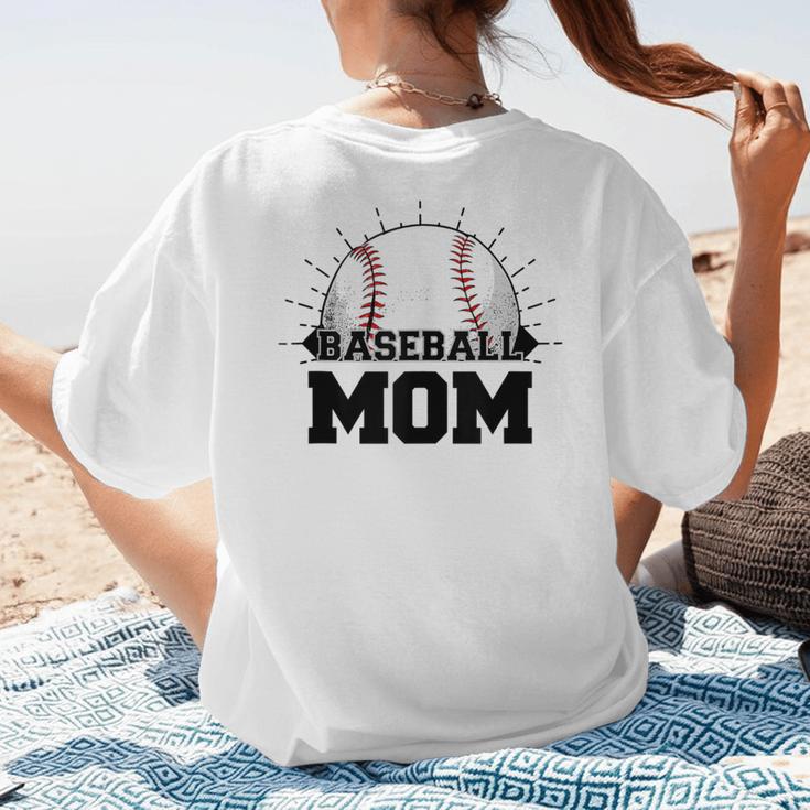 American Flag Patriotic Game Day Baseball Mom Women's T-Shirt Back Print American Flag Patriotic Game Day Baseball Mom Women's T-Shirt Back Print