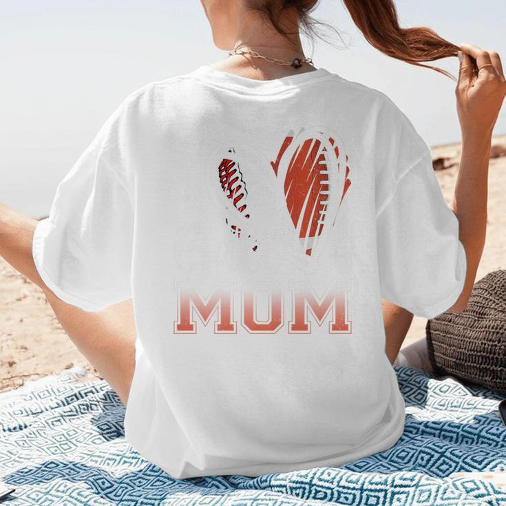Ball Mom Football Baseball Mom Premium Women's T-Shirt Back Print
