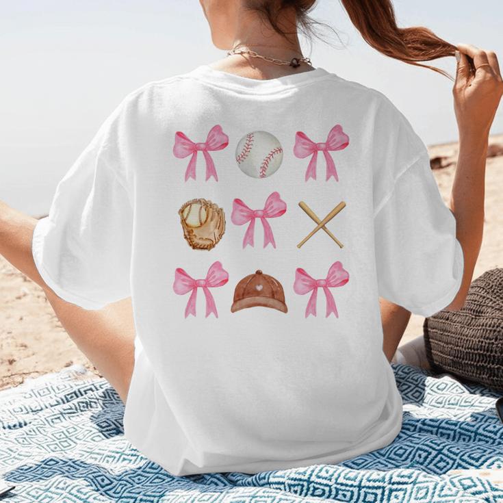 Baseball Coquette Bow Baseball Mama Baseball Mom Premium Women's T-Shirt Back Print Baseball Coquette Bow Baseball Mama Baseball Mom Premium Women's T-Shirt Back Print
