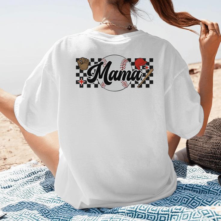 Baseball Mama Game Day Vibes Women Baseball Mom Women's T-Shirt Back Print Baseball Mama Game Day Vibes Women Baseball Mom Women's T-Shirt Back Print