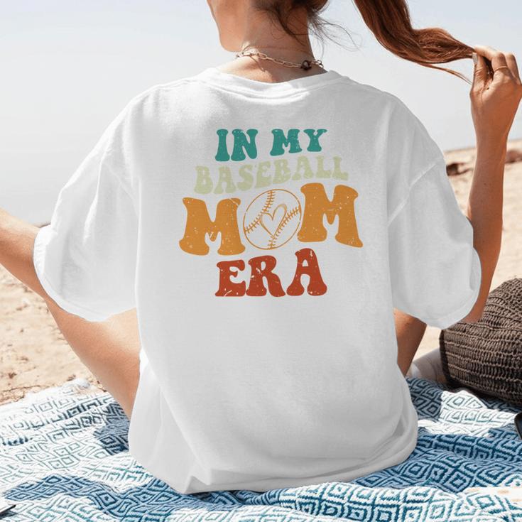 In My Baseball Mom Era Baseball Retro Groovy Mom Women's T-Shirt Back Print In My Baseball Mom Era Baseball Retro Groovy Mom Women's T-Shirt Back Print