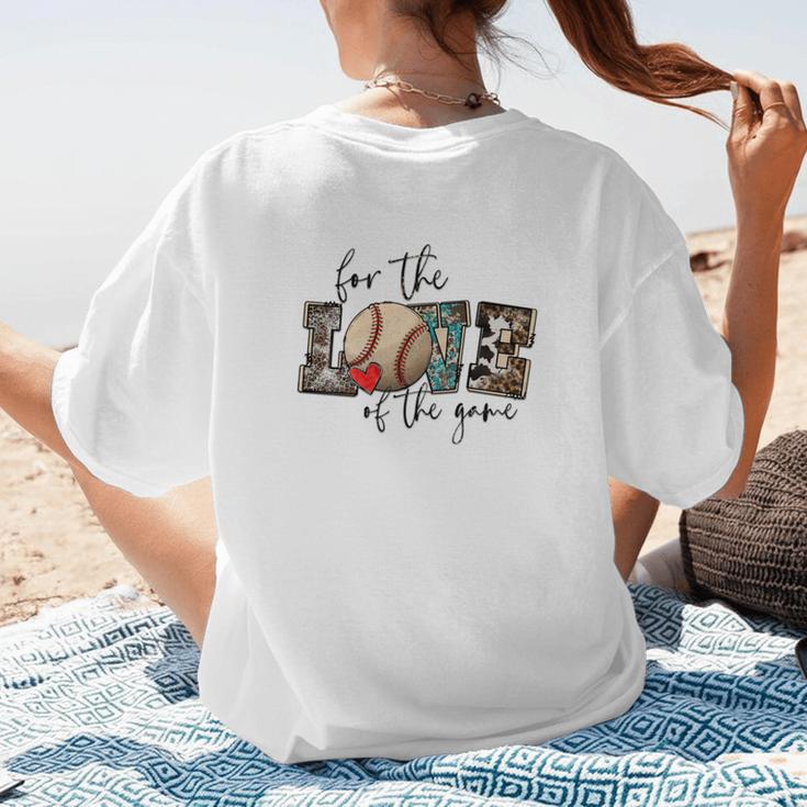 Baseball Mom Leopard For The Love Of The Game Bleached Women Women's T-Shirt Back Print