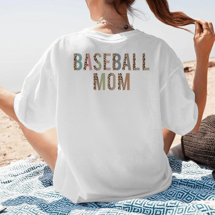 Baseball Mom Leopard Print Baseball Mother's Day Women's T-Shirt Back Print Baseball Mom Leopard Print Baseball Mother's Day Women's T-Shirt Back Print