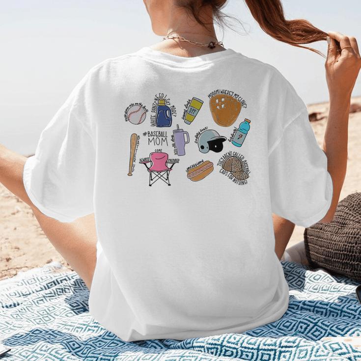 Baseball Mom Baseball Mama Women's T-Shirt Back Print Baseball Mom Baseball Mama Women's T-Shirt Back Print