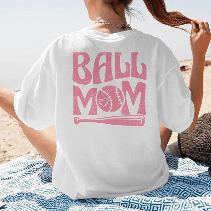 Baseball Mom Pride Heart And Bat Love Game Day Women's T-Shirt Back Print