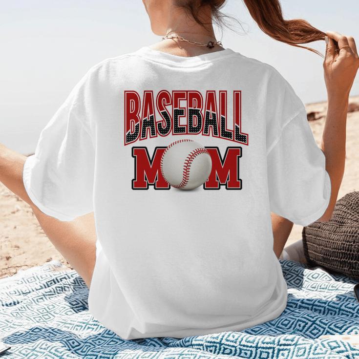 Baseball Mom Sports Red Women's T-Shirt Back Print