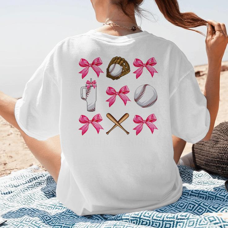 Baseball Nana Era Bows Baseball Mom Women Women's T-Shirt Back Print Baseball Nana Era Bows Baseball Mom Women Women's T-Shirt Back Print
