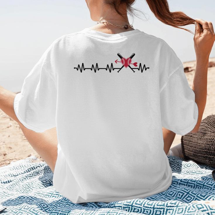 Baseball Softball Baseball Mom Heartbeat Baseball Women's T-Shirt Back Print Baseball Softball Baseball Mom Heartbeat Baseball Women's T-Shirt Back Print