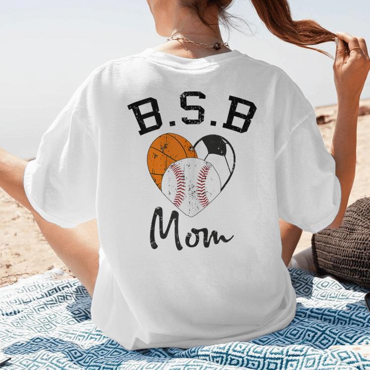 Basketball Soccer Baseball Mom For Women Women's T-Shirt Back Print Basketball Soccer Baseball Mom For Women Women's T-Shirt Back Print