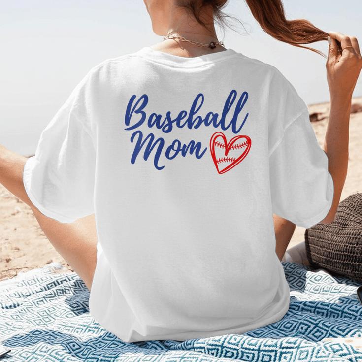 Cute Baseball Mom Heart Matching Mama Mother's Day Women's Women's T-Shirt Back Print Cute Baseball Mom Heart Matching Mama Mother's Day Women's Women's T-Shirt Back Print