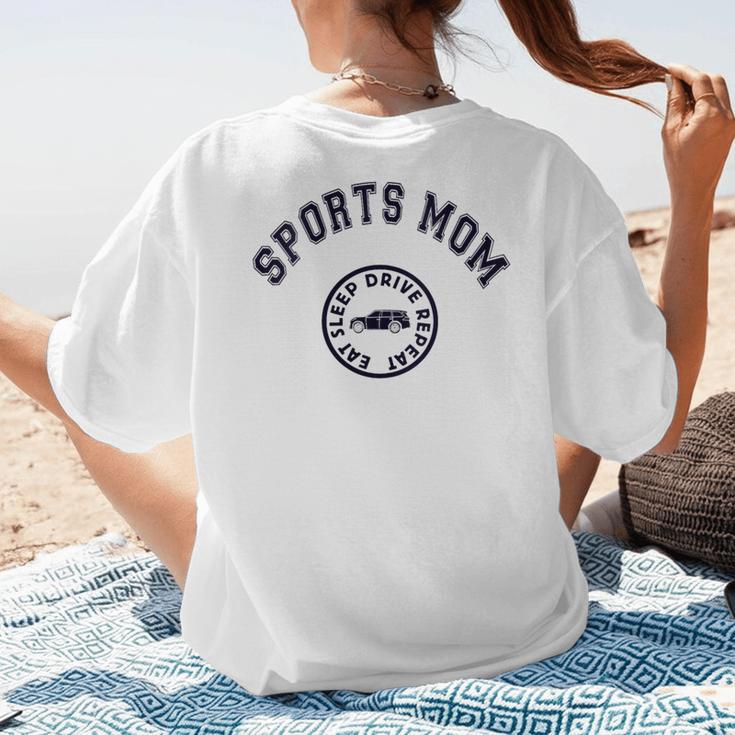 Eat Sleep Sports Hockey Cheer Baseball Mom Taxi Women's T-Shirt Back Print Eat Sleep Sports Hockey Cheer Baseball Mom Taxi Women's T-Shirt Back Print