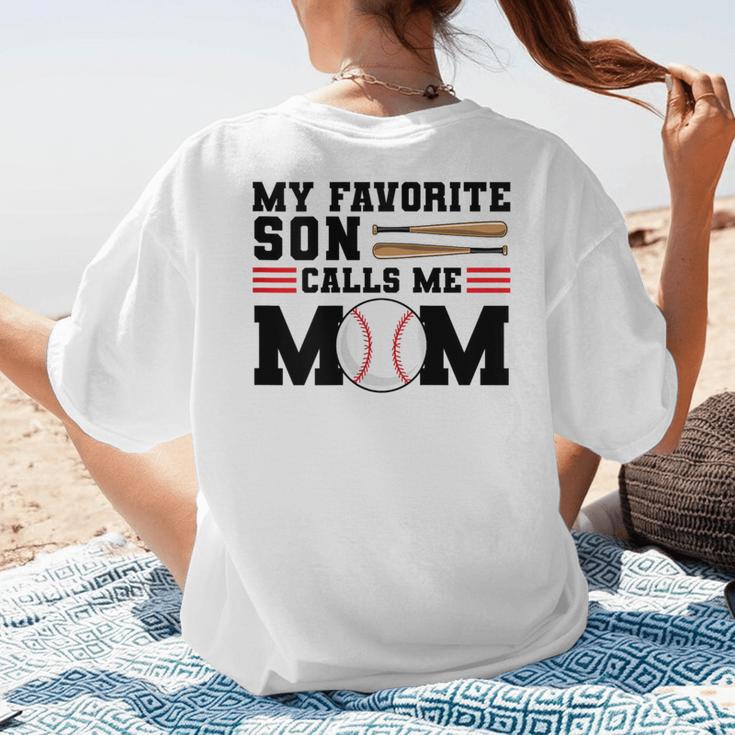 My Favorite Son Calls Me Mom Baseball Mom Women's T-Shirt Back Print My Favorite Son Calls Me Mom Baseball Mom Women's T-Shirt Back Print