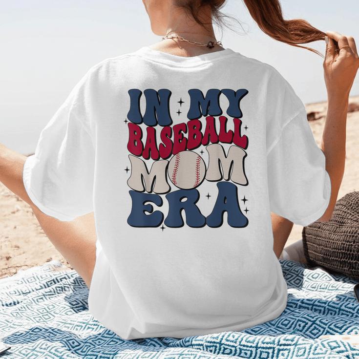 Groovy In My Baseball Mom Era Baseball Mama Mother's Day Women's T-Shirt Back Print Groovy In My Baseball Mom Era Baseball Mama Mother's Day Women's T-Shirt Back Print