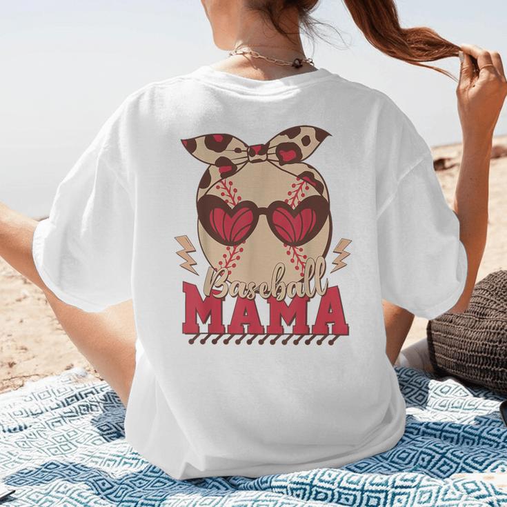 Heart Glasses Baseball Mama Baseball Mom Mother's Day Women's T-Shirt Back Print