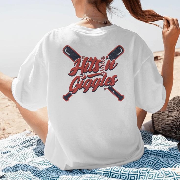 Hits 'n Giggles Baseball Player Women Baseball Mom Mother Women's T-Shirt Back Print Hits 'n Giggles Baseball Player Women Baseball Mom Mother Women's T-Shirt Back Print