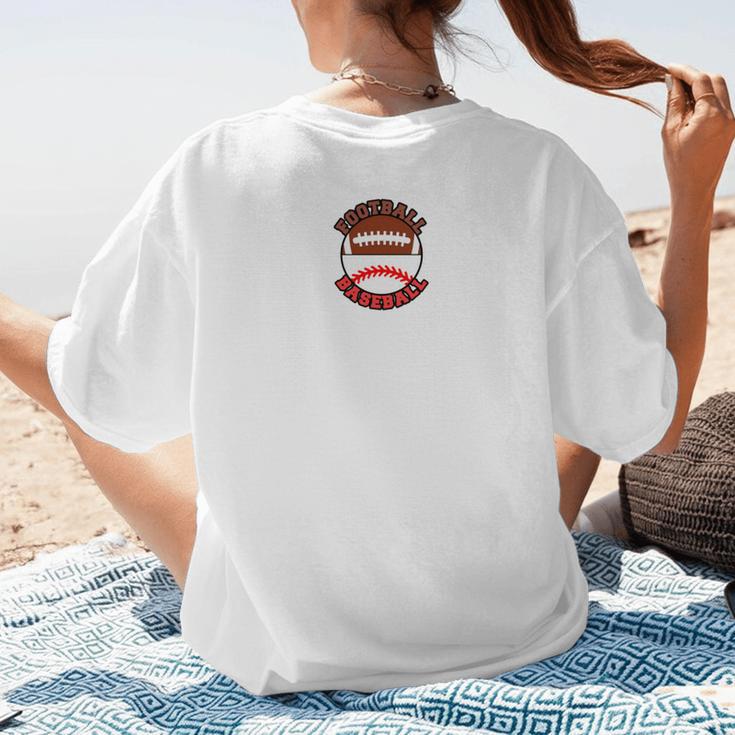 I'm A Proud Mom Football Baseball Mom Women's T-Shirt Back Print