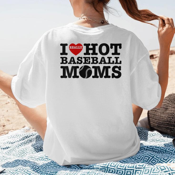 I Love Hot Baseball Moms Heart Sport Fan For Women Men Women's T-Shirt Back Print I Love Hot Baseball Moms Heart Sport Fan For Women Men Women's T-Shirt Back Print