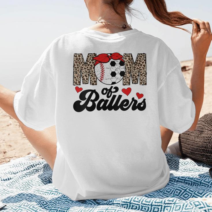 Mom Of Ballers Soccer Baseball Mom Soccer Baseball Mother Women's T-Shirt Back Print Mom Of Ballers Soccer Baseball Mom Soccer Baseball Mother Women's T-Shirt Back Print